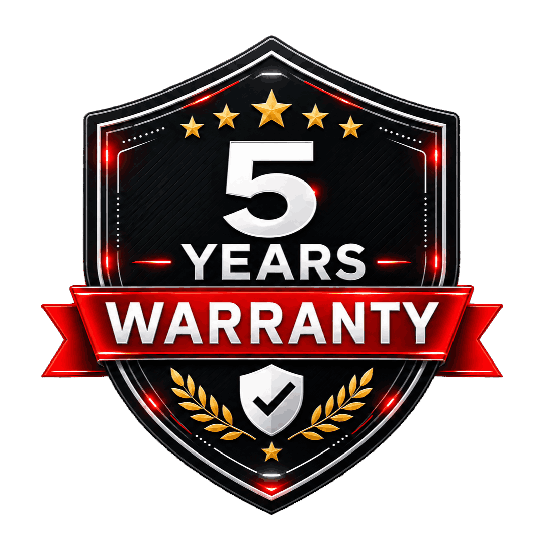 5-year warranty included