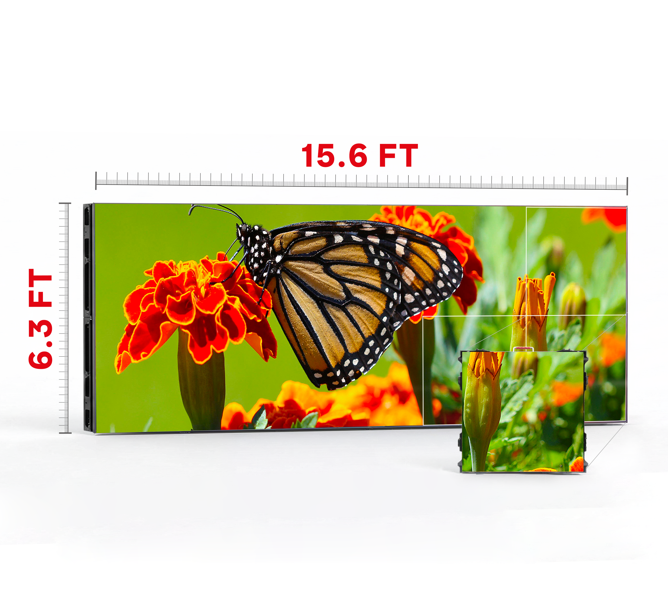 LED VIDEO WALL 15.6′ x 6.3′ P2.5 INDOOR 960x960