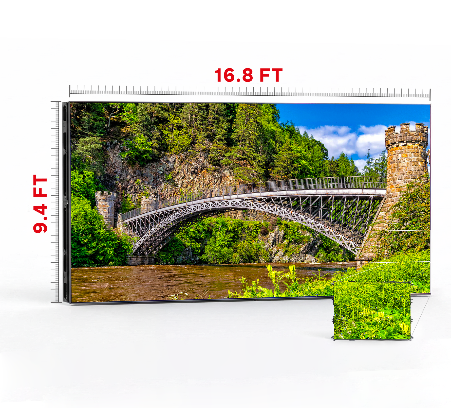 LED VIDEO WALL 16.8′ x 9.4′ P1.25 INDOOR 640x480